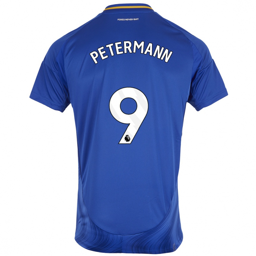 Kids Football Lena Petermann #9 Blue White Home Jersey 2024/25 T-Shirt Canada