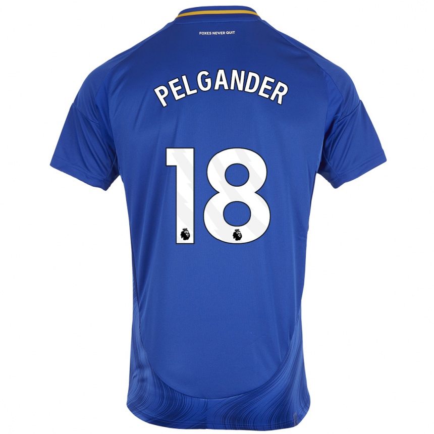 Enfant Football Maillot Emilia Pelgander #18 Bleu Blanc Tenues Domicile 2024/25 Canada