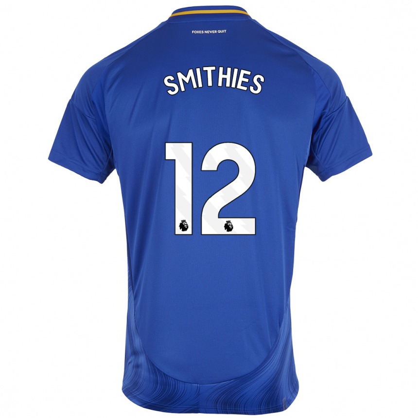 Kids Football Alex Smithies #12 Blue White Home Jersey 2024/25 T-Shirt Canada