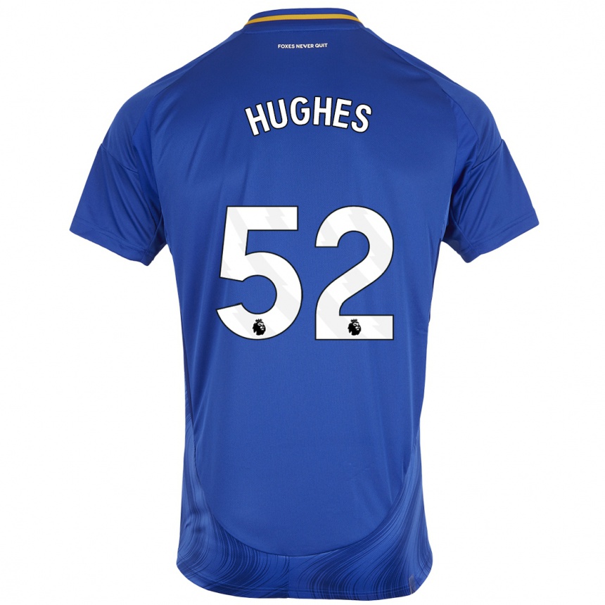 Kids Football Iestyn Hughes #52 Blue White Home Jersey 2024/25 T-Shirt Canada