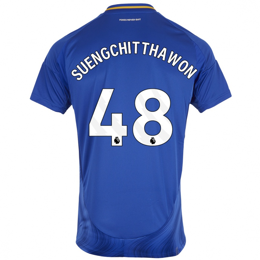 Enfant Football Maillot Thanawat Suengchitthawon #48 Bleu Blanc Tenues Domicile 2024/25 Canada