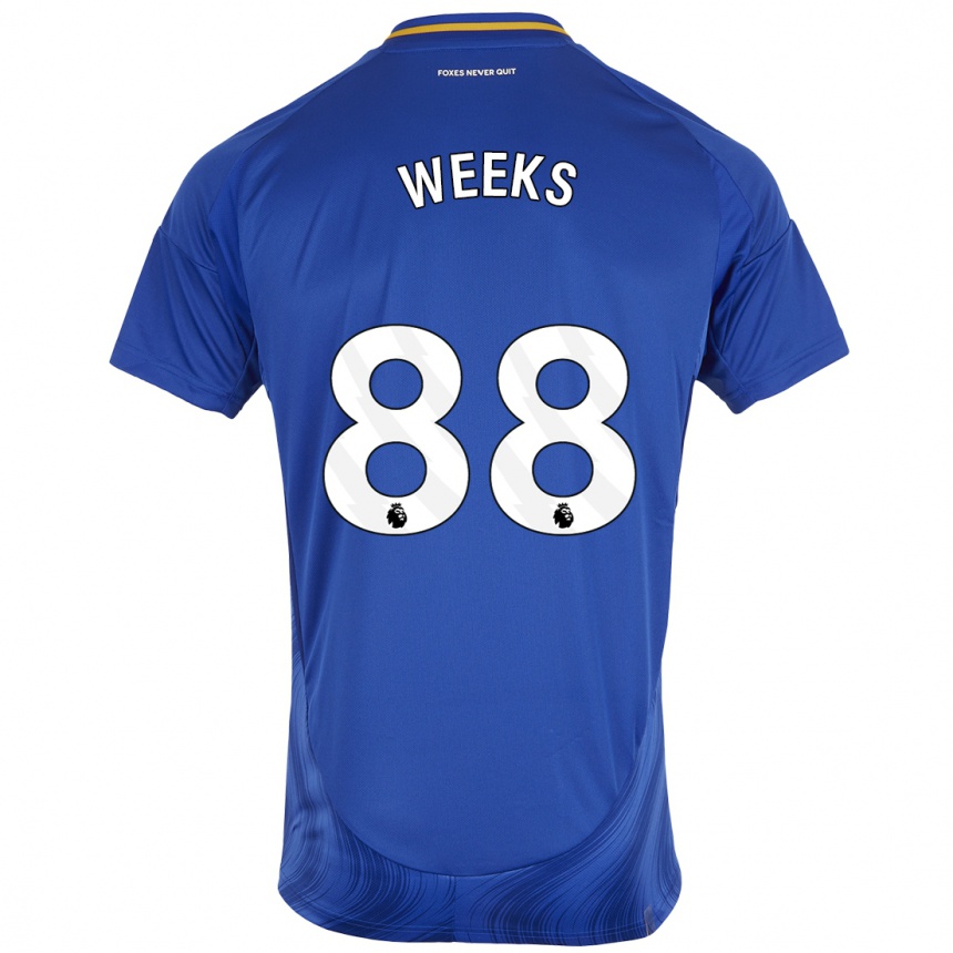 Kids Football Tyler Weeks #88 Blue White Home Jersey 2024/25 T-Shirt Canada