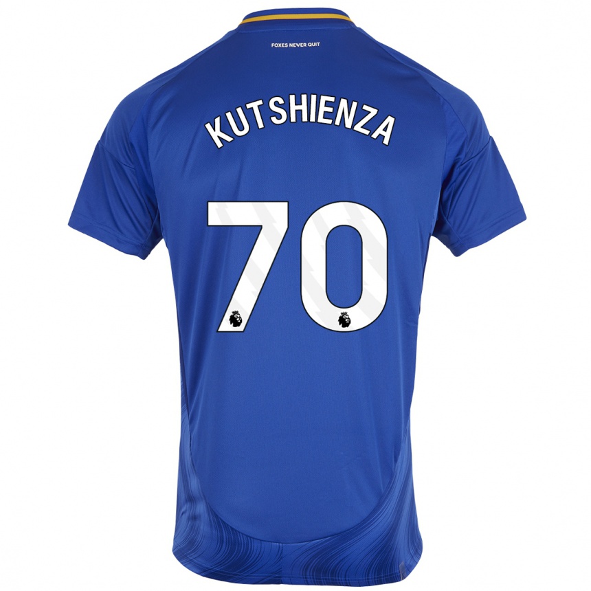 Kids Football Jesper Kutshienza #70 Blue White Home Jersey 2024/25 T-Shirt Canada