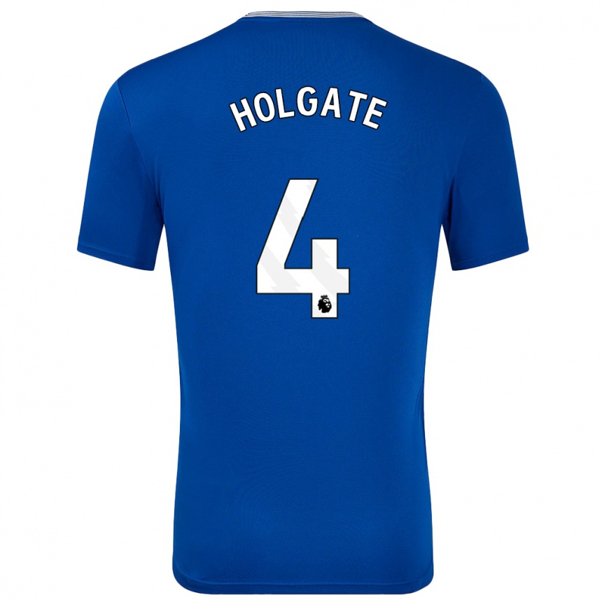 Enfant Football Maillot Mason Holgate #4 Bleu Avec Tenues Domicile 2024/25 Canada