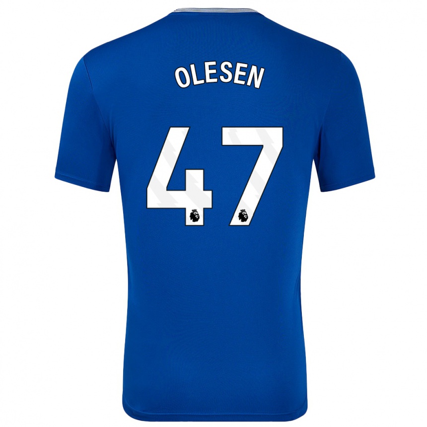 Kids Football Karoline Olesen #47 Blue With Home Jersey 2024/25 T-Shirt Canada