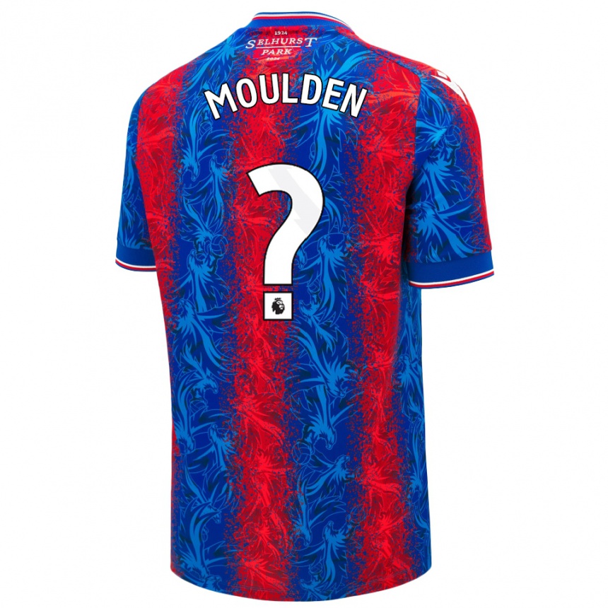 Kids Football Louie Moulden #0 Red Blue Stripes Home Jersey 2024/25 T-Shirt Canada