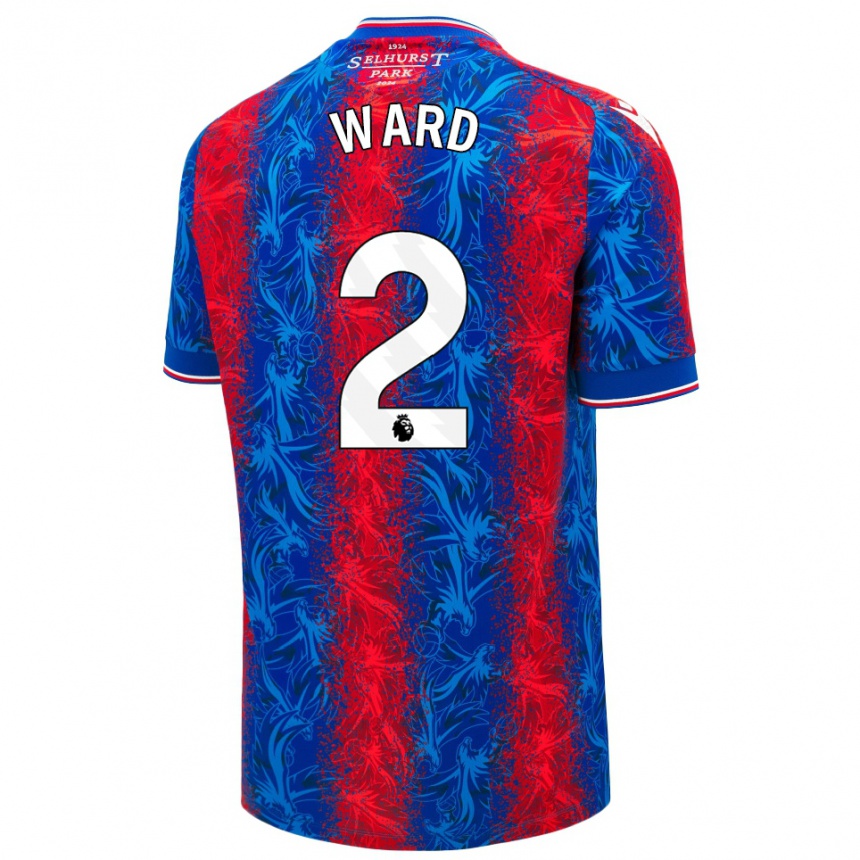 Kids Football Joel Ward #2 Red Blue Stripes Home Jersey 2024/25 T-Shirt Canada