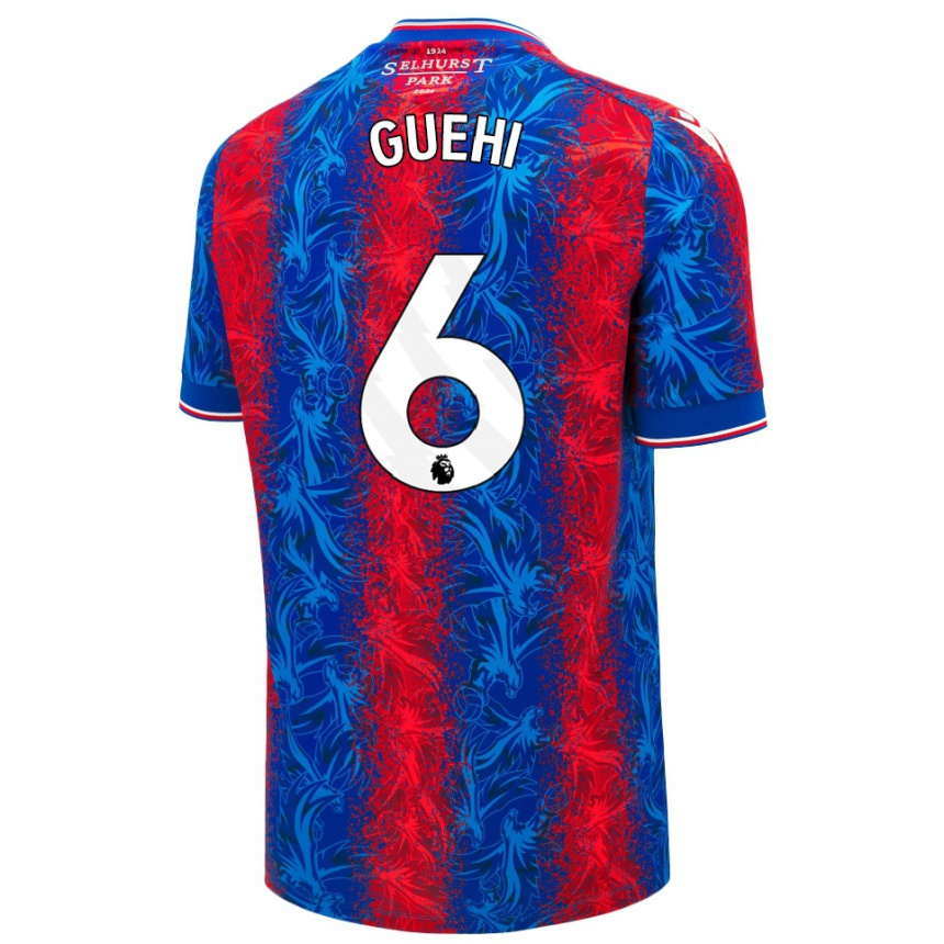 Enfant Football Maillot Marc Guéhi #6 Rayures Rouges Et Bleues Tenues Domicile 2024/25 Canada