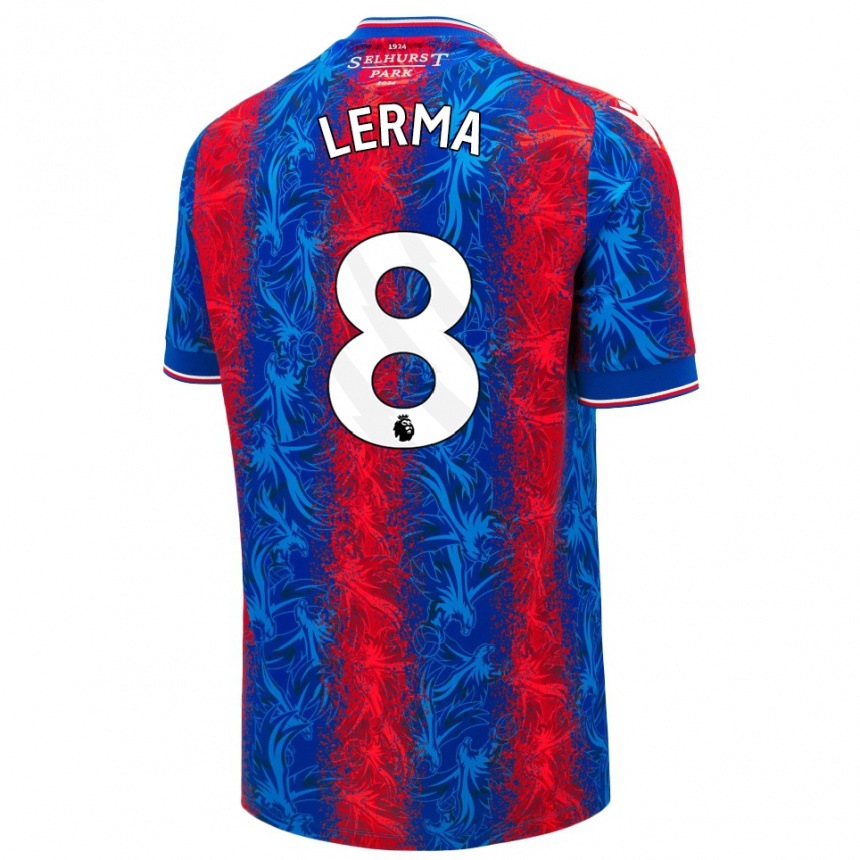 Kids Football Jefferson Lerma #8 Red Blue Stripes Home Jersey 2024/25 T-Shirt Canada