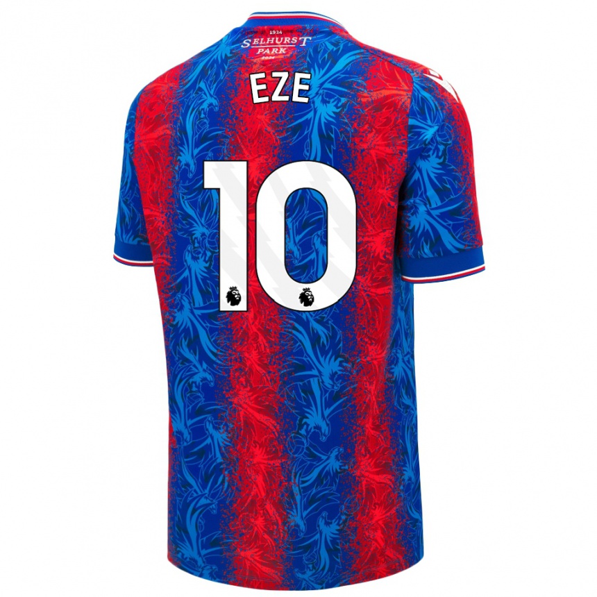 Enfant Football Maillot Eberechi Eze #10 Rayures Rouges Et Bleues Tenues Domicile 2024/25 Canada