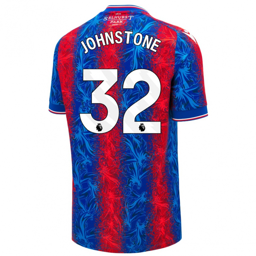 Kids Football Sam Johnstone #32 Red Blue Stripes Home Jersey 2024/25 T-Shirt Canada