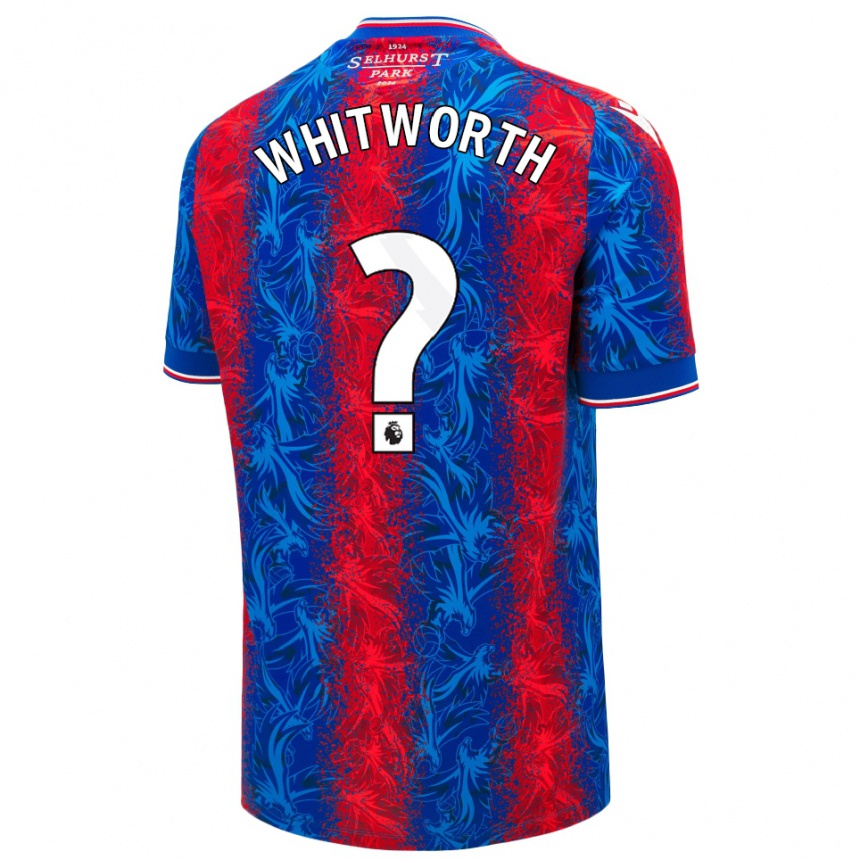 Kids Football Harry Whitworth #0 Red Blue Stripes Home Jersey 2024/25 T-Shirt Canada