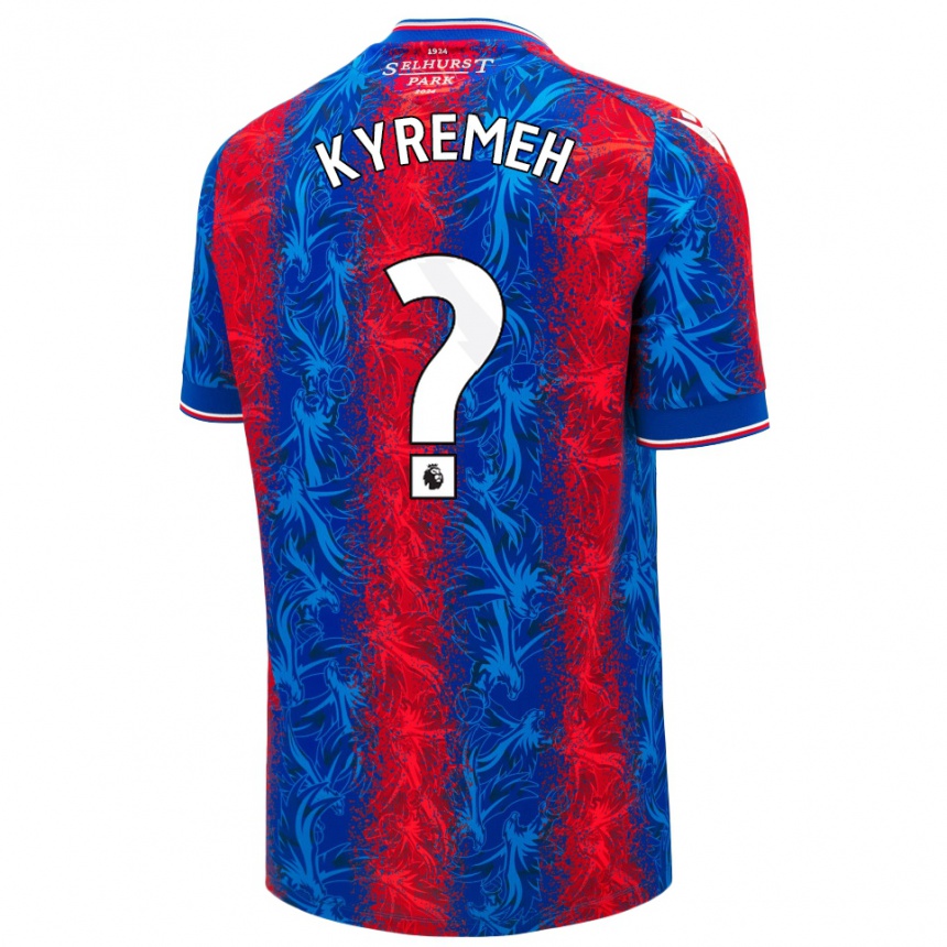 Kids Football Jerome Kyremeh #0 Red Blue Stripes Home Jersey 2024/25 T-Shirt Canada