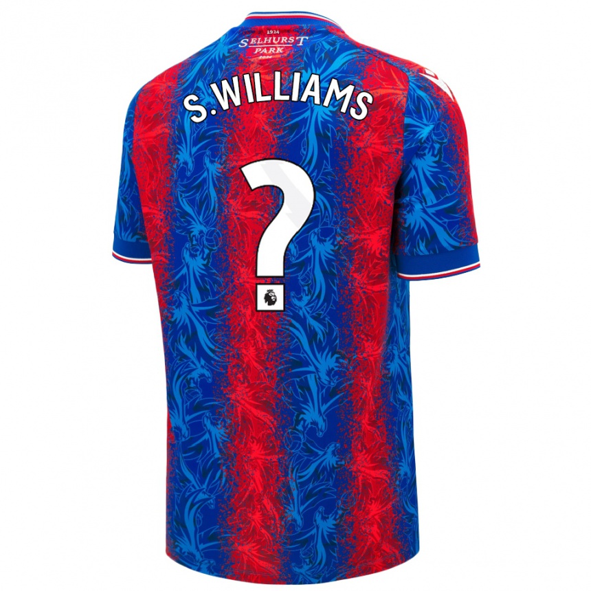 Kids Football Seb Williams #0 Red Blue Stripes Home Jersey 2024/25 T-Shirt Canada