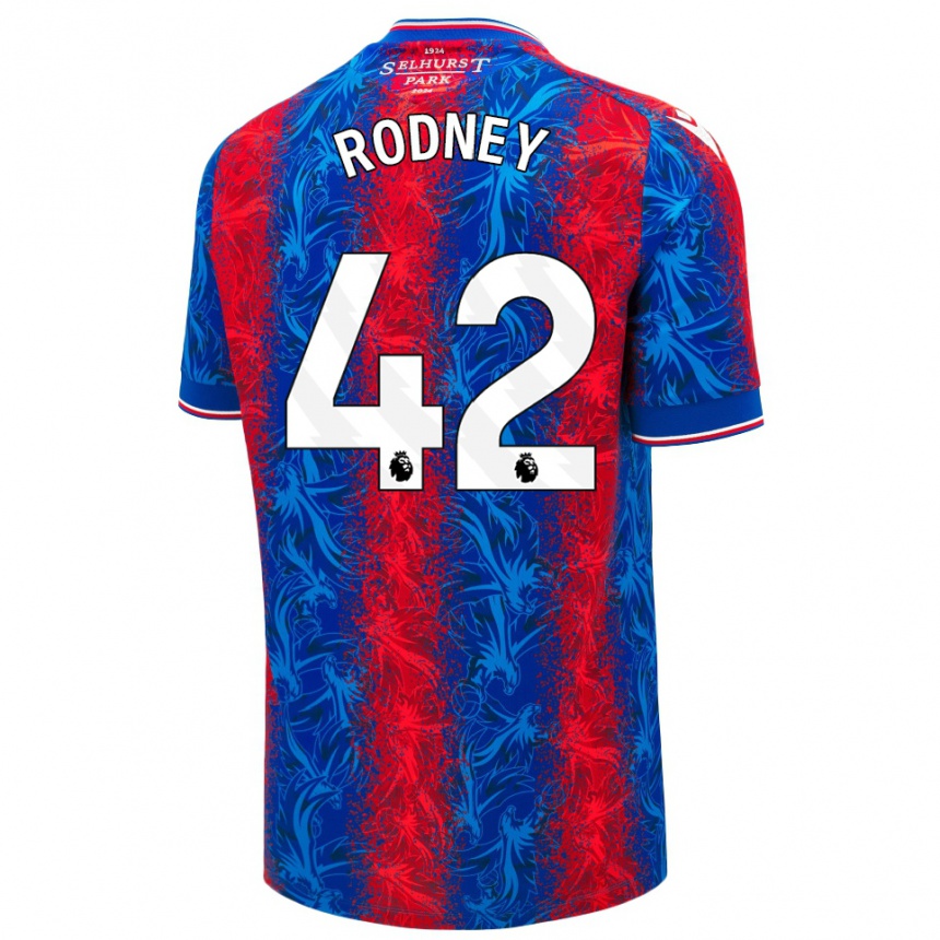 Enfant Football Maillot Kaden Rodney #42 Rayures Rouges Et Bleues Tenues Domicile 2024/25 Canada