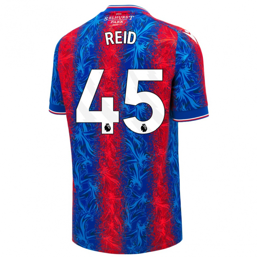 Kids Football Dylan Reid #45 Red Blue Stripes Home Jersey 2024/25 T-Shirt Canada