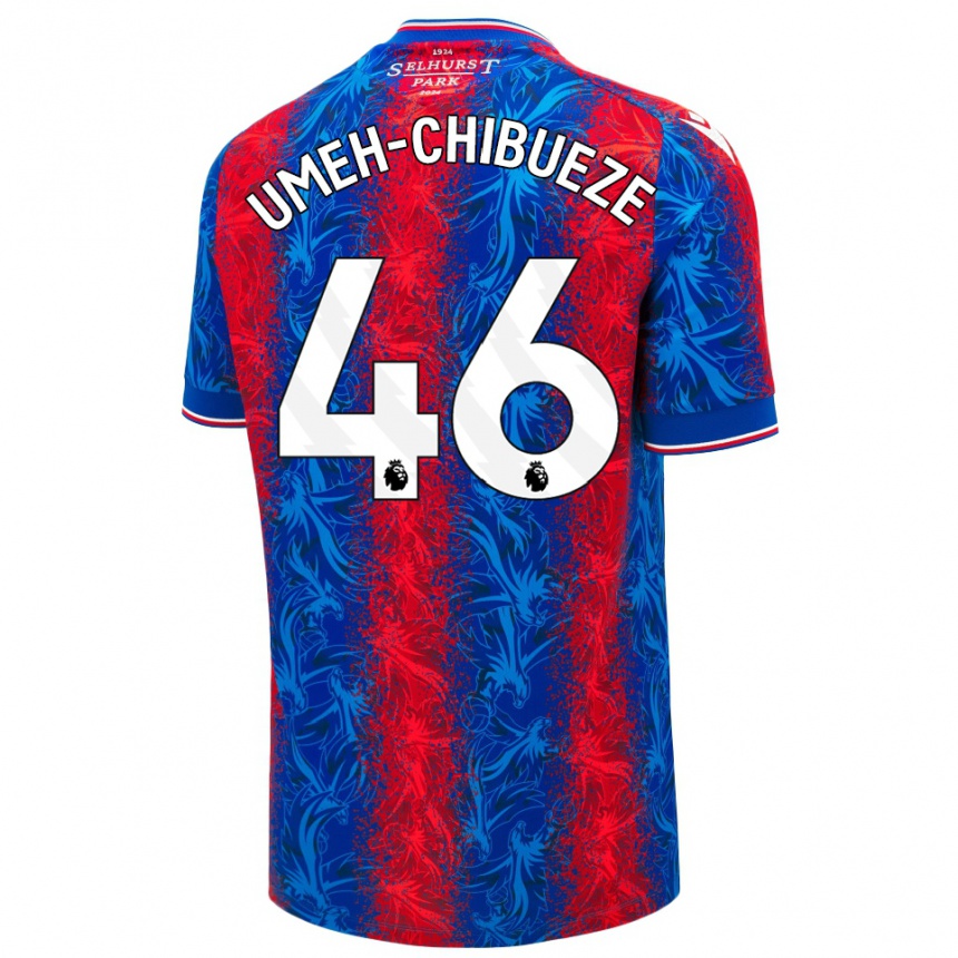 Kids Football Franco Umeh-Chibueze #46 Red Blue Stripes Home Jersey 2024/25 T-Shirt Canada