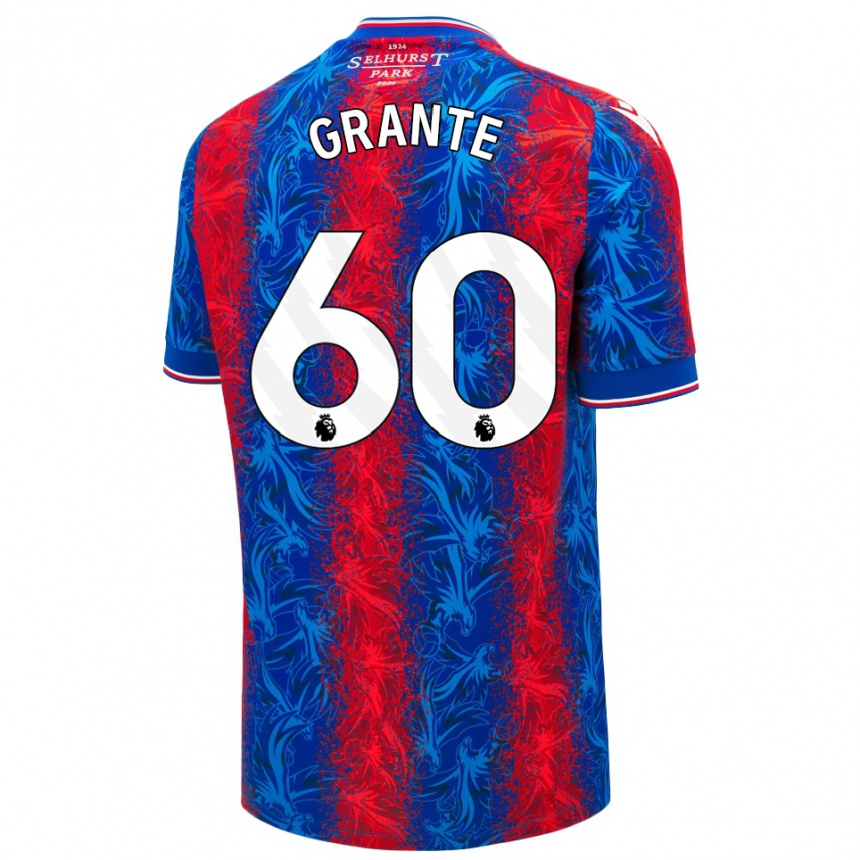 Kids Football Jake Grante #60 Red Blue Stripes Home Jersey 2024/25 T-Shirt Canada