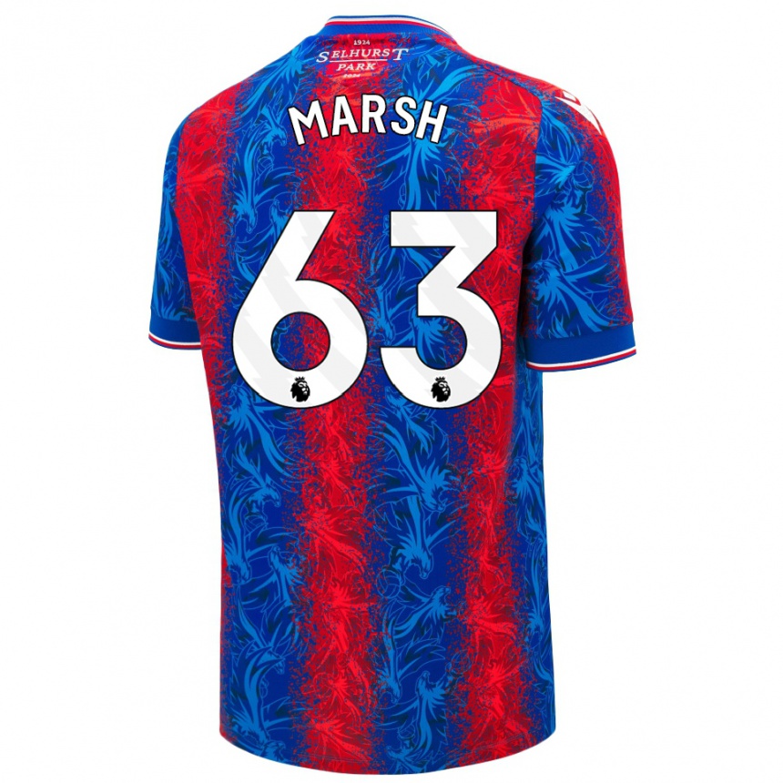 Enfant Football Maillot Zach Marsh #63 Rayures Rouges Et Bleues Tenues Domicile 2024/25 Canada