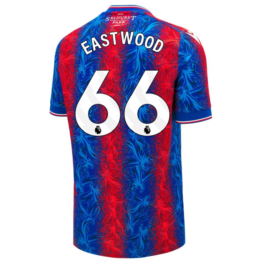 Kids Football Billy Eastwood #66 Red Blue Stripes Home Jersey 2024/25 T-Shirt Canada