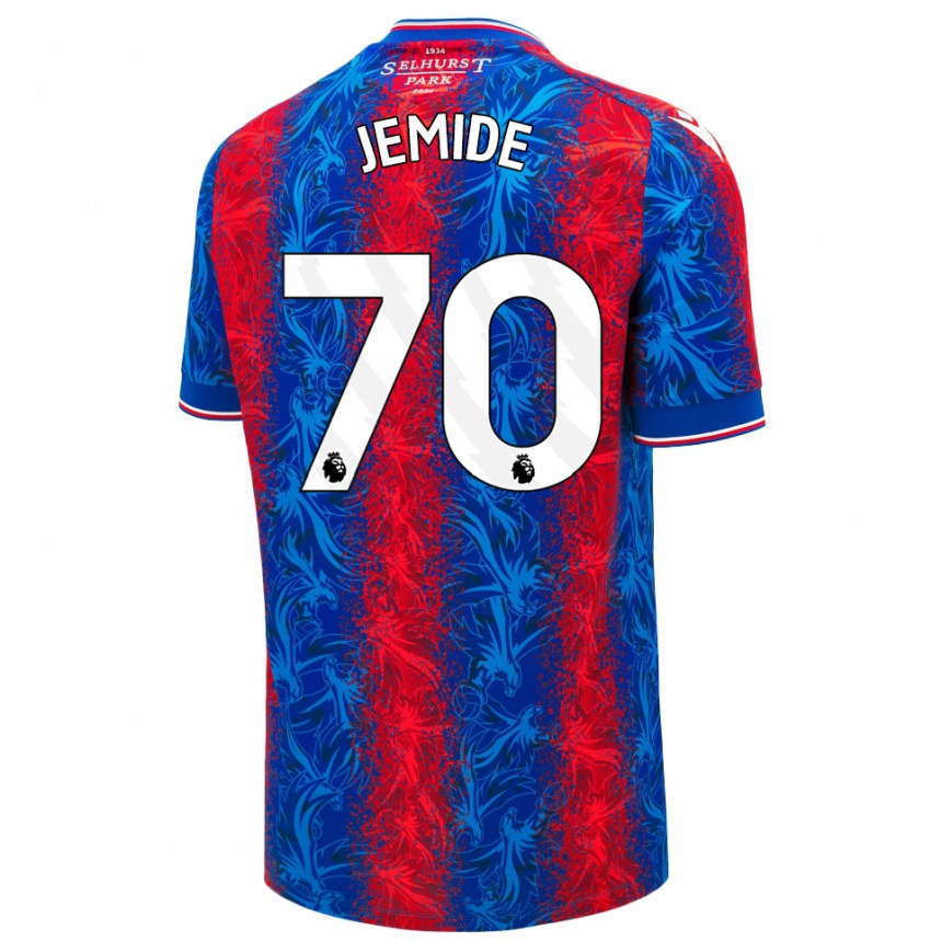 Kids Football Mofe Jemide #70 Red Blue Stripes Home Jersey 2024/25 T-Shirt Canada