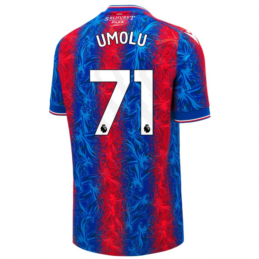 Enfant Football Maillot Jemiah Umolu #71 Rayures Rouges Et Bleues Tenues Domicile 2024/25 Canada