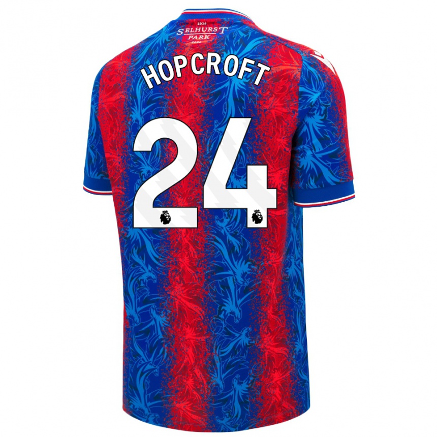 Kids Football Shanade Hopcroft #24 Red Blue Stripes Home Jersey 2024/25 T-Shirt Canada