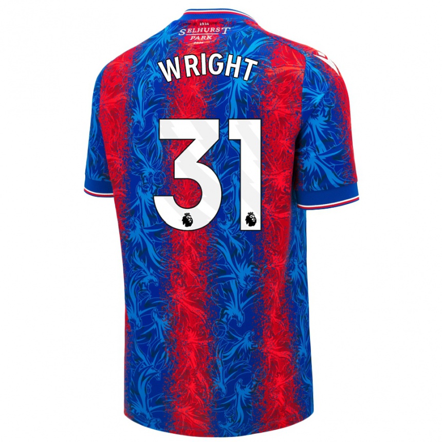 Kids Football Annis-Clara Wright #31 Red Blue Stripes Home Jersey 2024/25 T-Shirt Canada