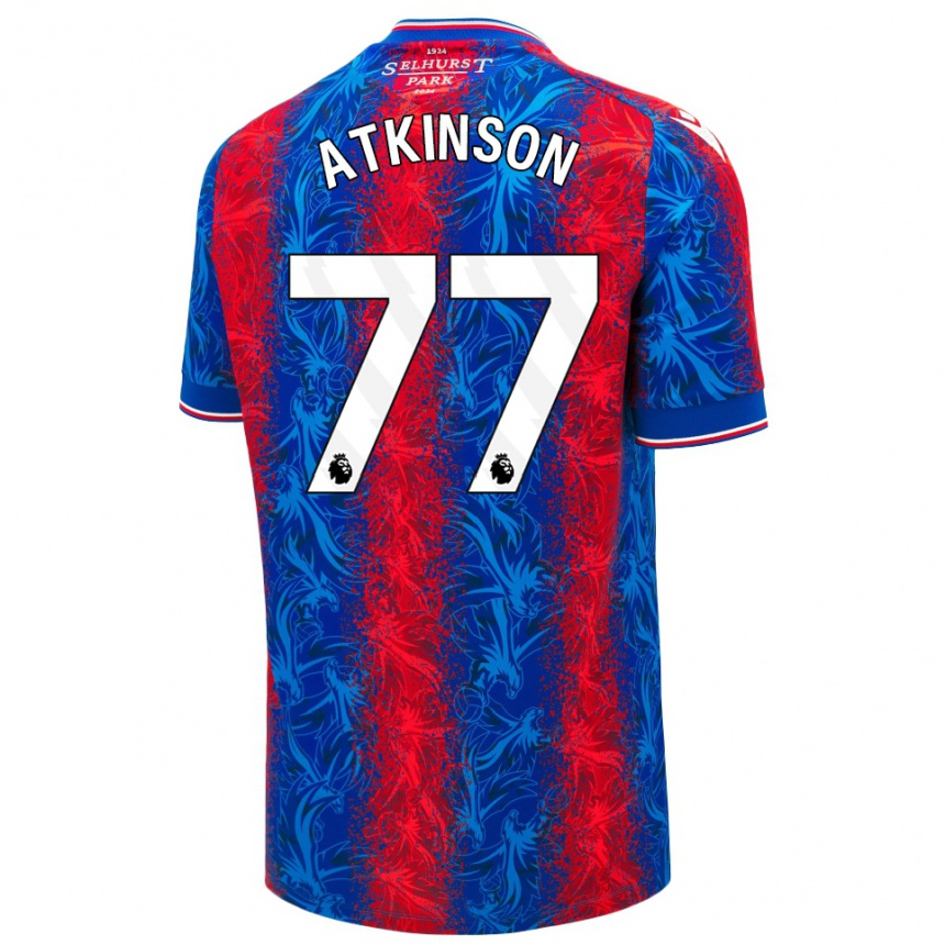 Kids Football Isibeal Atkinson #77 Red Blue Stripes Home Jersey 2024/25 T-Shirt Canada