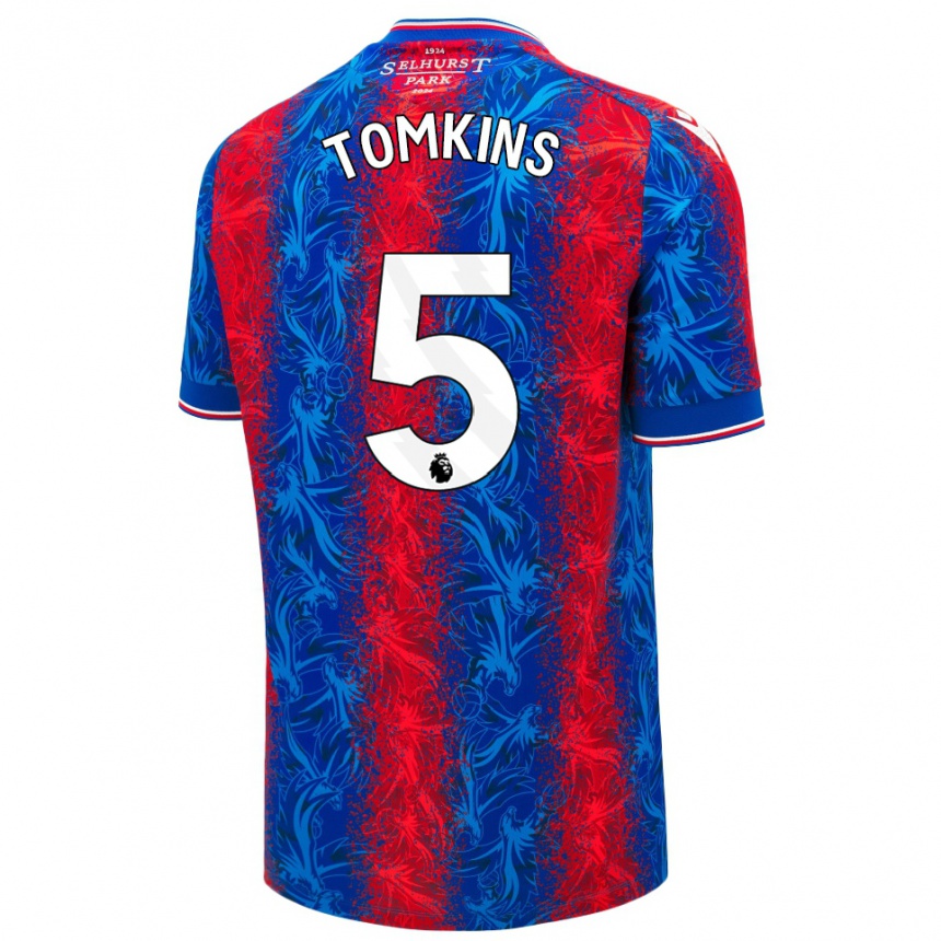 Enfant Football Maillot James Tomkins #5 Rayures Rouges Et Bleues Tenues Domicile 2024/25 Canada