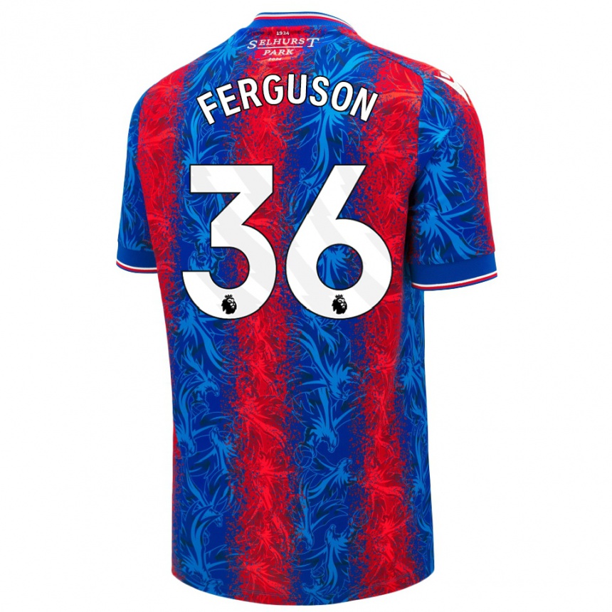 Enfant Football Maillot Nathan Ferguson #36 Rayures Rouges Et Bleues Tenues Domicile 2024/25 Canada