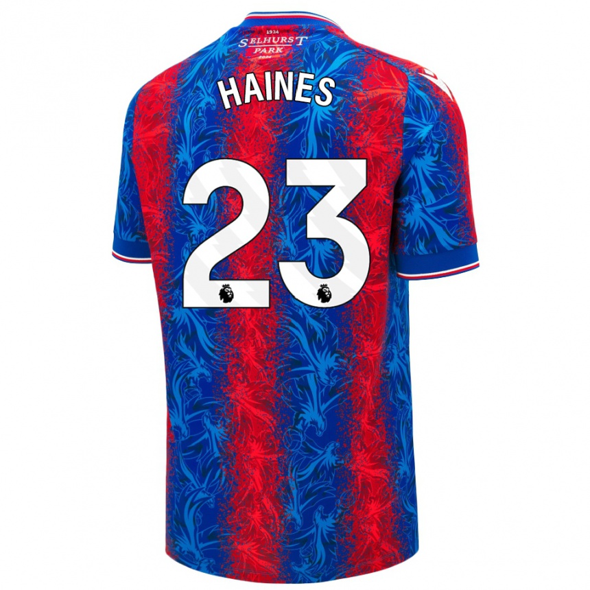 Kids Football Coral-Jade Haines #23 Red Blue Stripes Home Jersey 2024/25 T-Shirt Canada