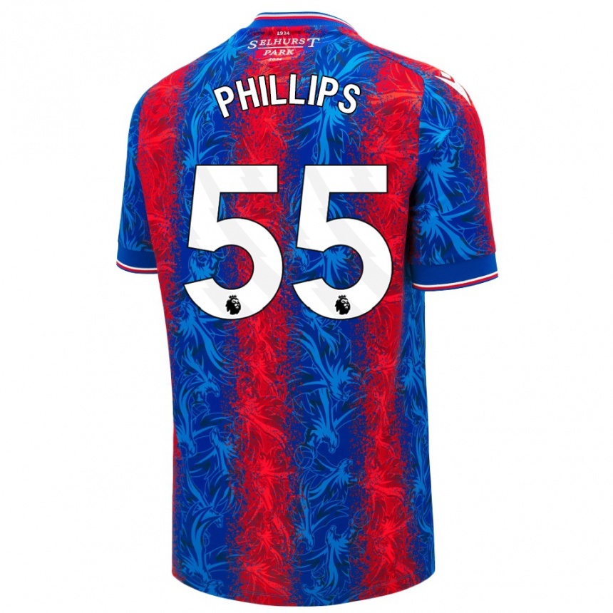 Enfant Football Maillot Killian Phillips #55 Rayures Rouges Et Bleues Tenues Domicile 2024/25 Canada