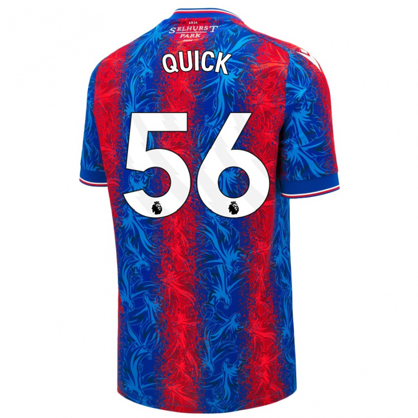 Kids Football Daniel Quick #56 Red Blue Stripes Home Jersey 2024/25 T-Shirt Canada