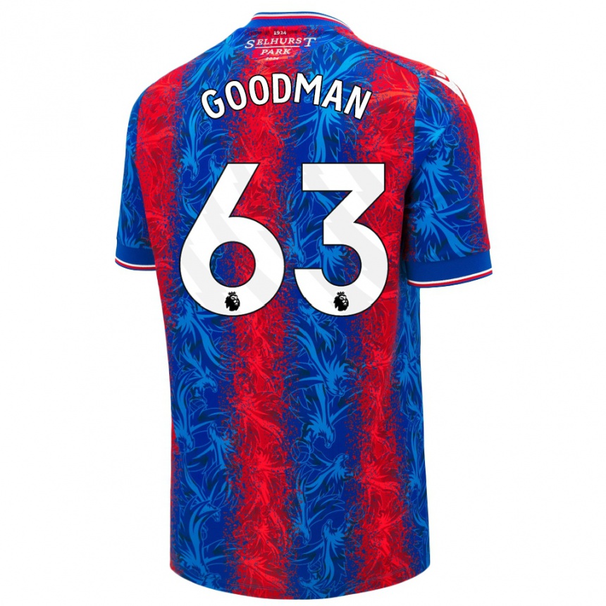 Kids Football Owen Goodman #63 Red Blue Stripes Home Jersey 2024/25 T-Shirt Canada