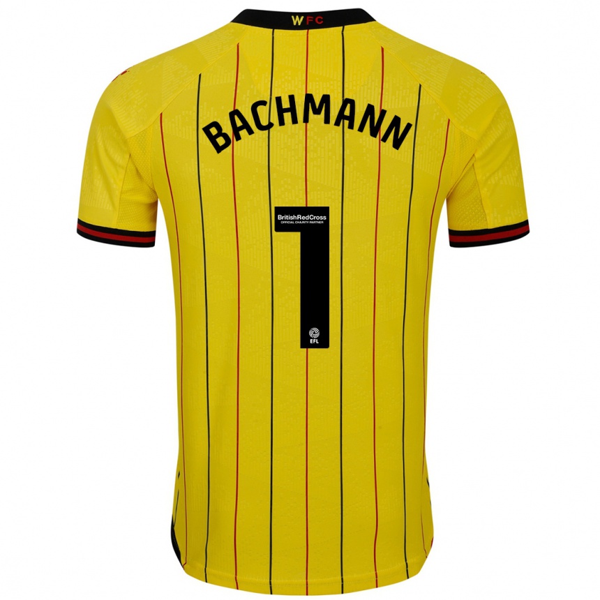 Kids Football Daniel Bachmann #1 Yellow Black Home Jersey 2024/25 T-Shirt Canada