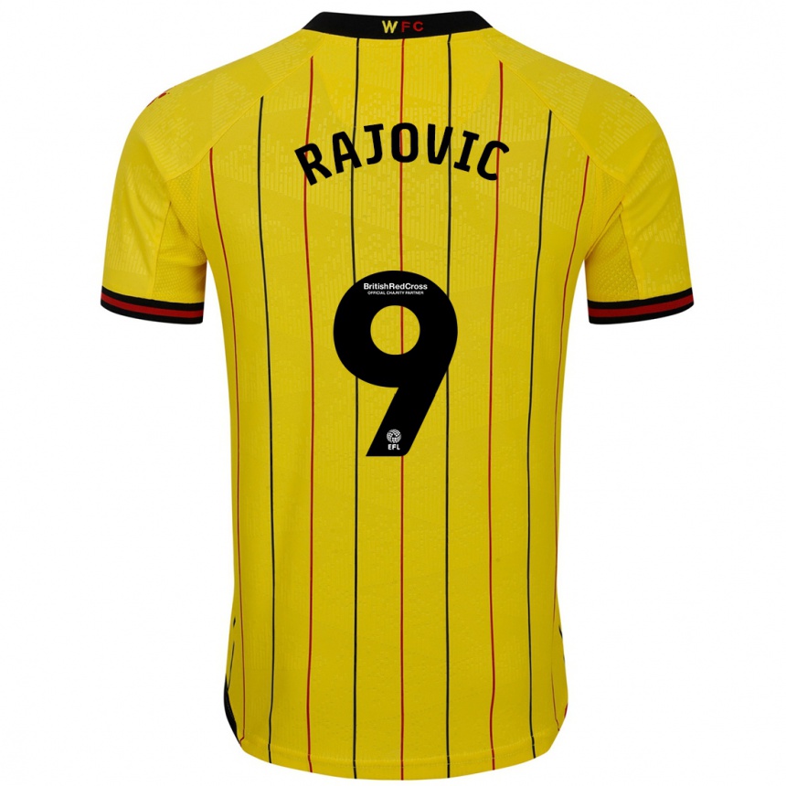 Kids Football Mileta Rajovic #9 Yellow Black Home Jersey 2024/25 T-Shirt Canada