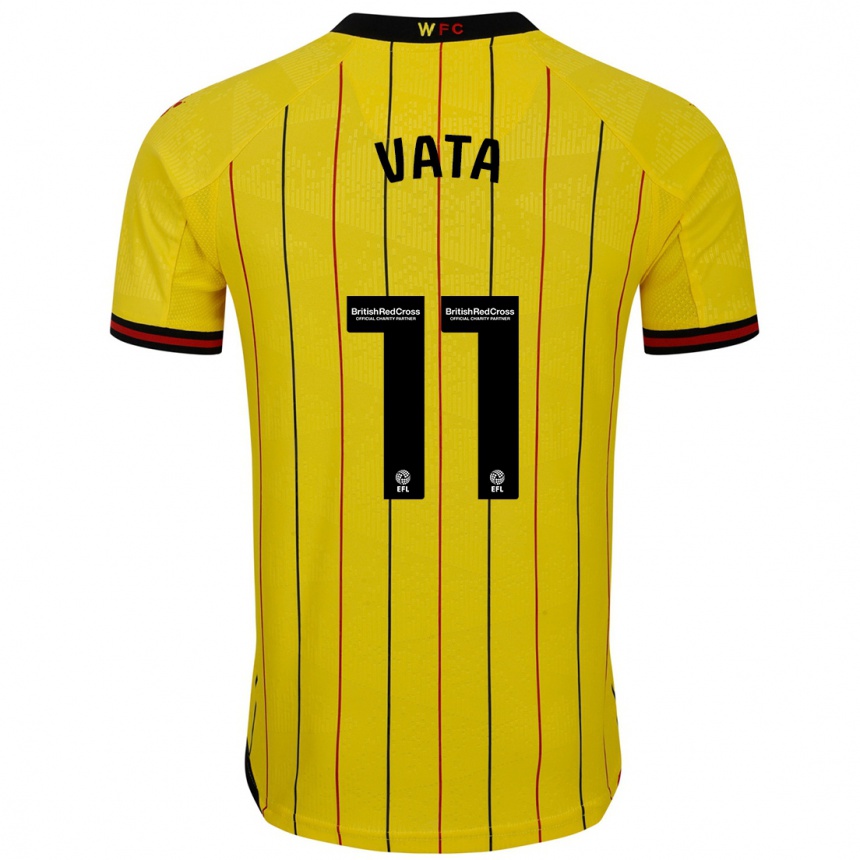 Kids Football Rocco Vata #11 Yellow Black Home Jersey 2024/25 T-Shirt Canada