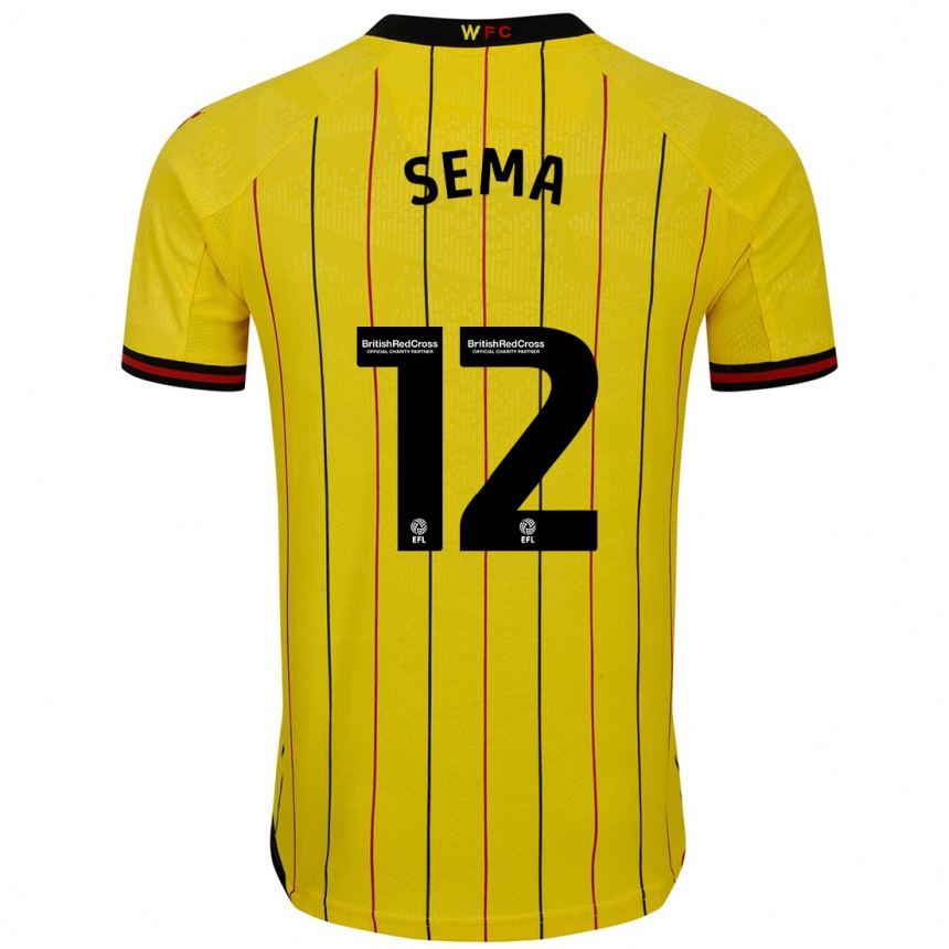 Kids Football Ken Sema #12 Yellow Black Home Jersey 2024/25 T-Shirt Canada