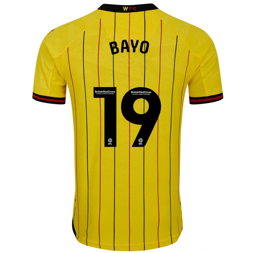 Kids Football Vakoun Bayo #19 Yellow Black Home Jersey 2024/25 T-Shirt Canada