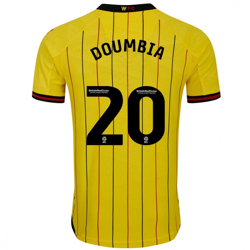 Kids Football Mamadou Doumbia #20 Yellow Black Home Jersey 2024/25 T-Shirt Canada