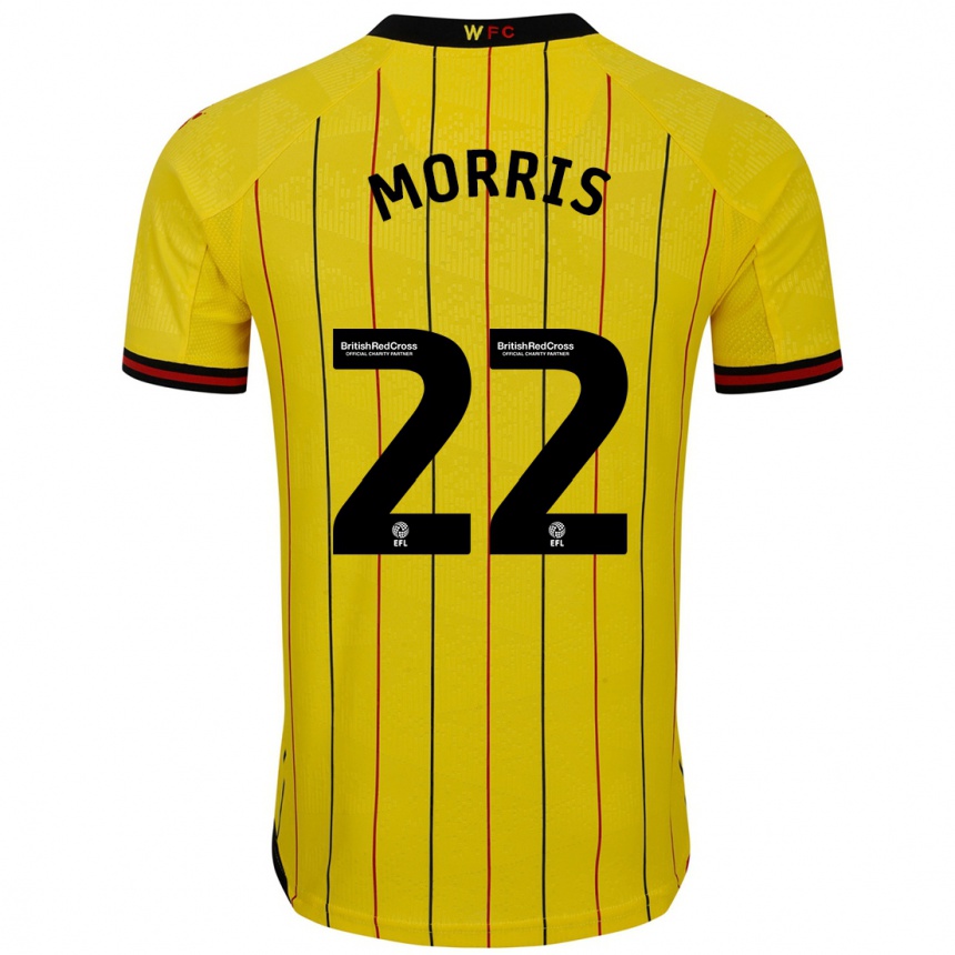 Kids Football James Morris #22 Yellow Black Home Jersey 2024/25 T-Shirt Canada