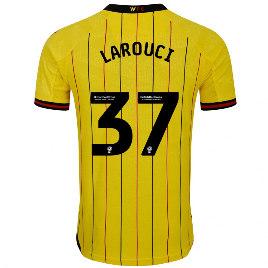 Kids Football Yasser Larouci #37 Yellow Black Home Jersey 2024/25 T-Shirt Canada