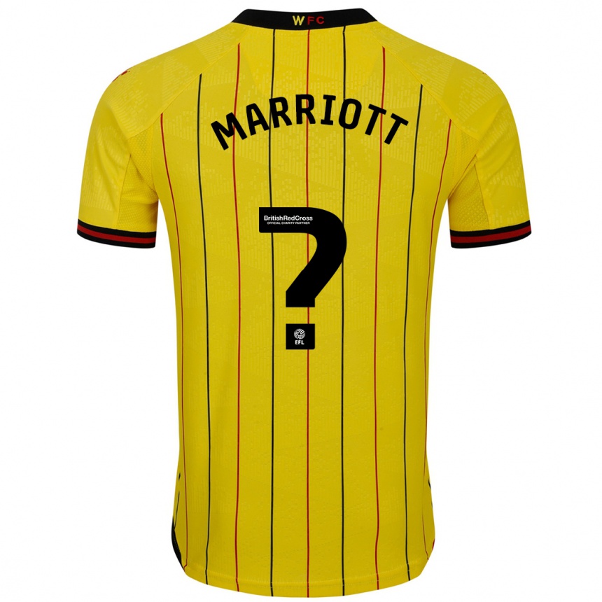 Kids Football Alfie Marriott #0 Yellow Black Home Jersey 2024/25 T-Shirt Canada