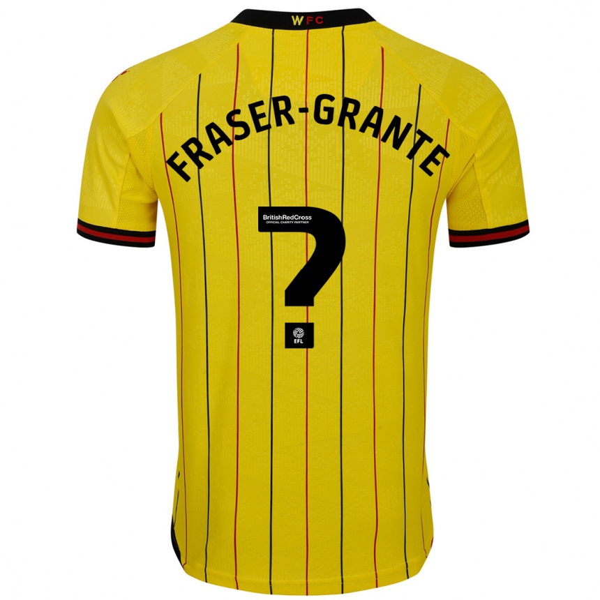 Kids Football Zak Fraser-Grante #0 Yellow Black Home Jersey 2024/25 T-Shirt Canada