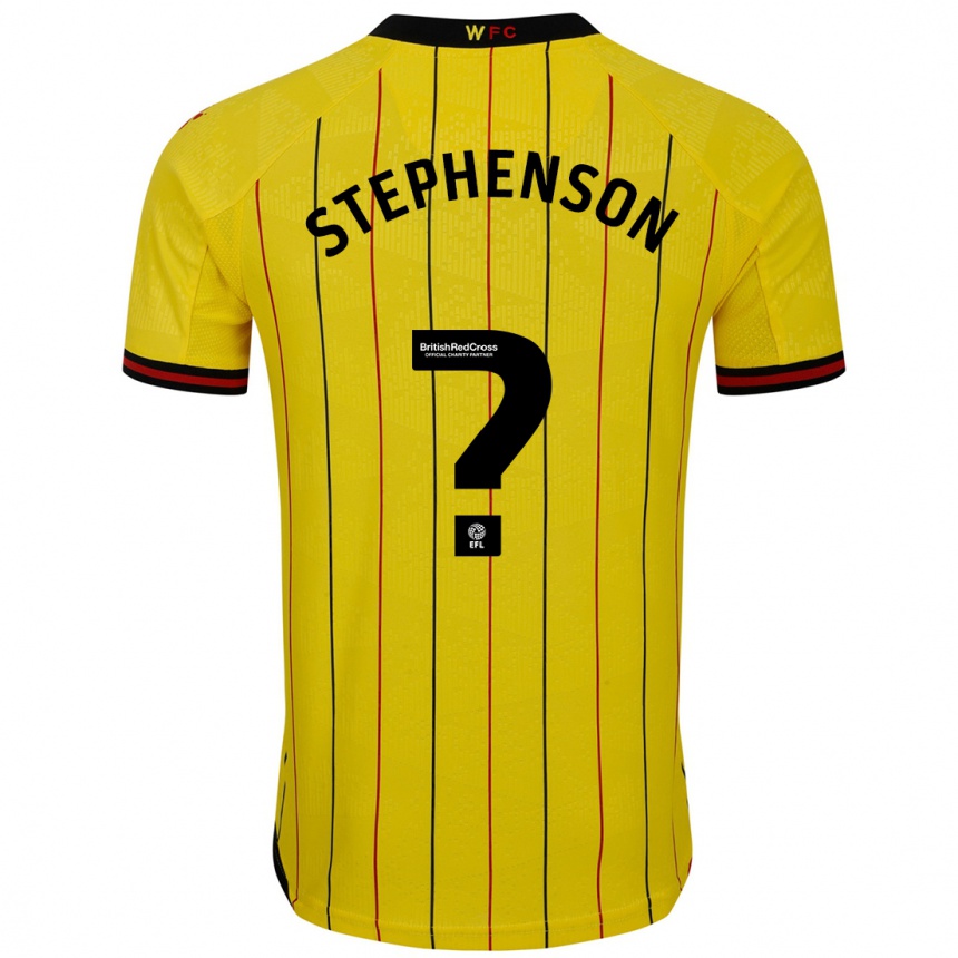 Kids Football Ollie Stephenson #0 Yellow Black Home Jersey 2024/25 T-Shirt Canada