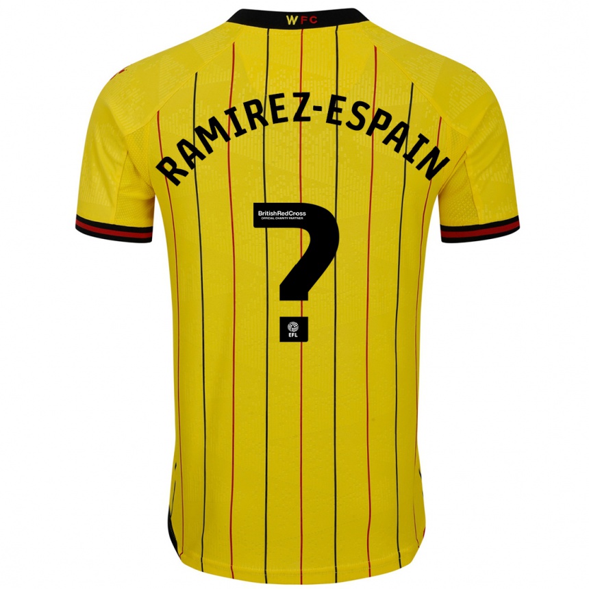 Kids Football Leo Ramirez-Espain #0 Yellow Black Home Jersey 2024/25 T-Shirt Canada