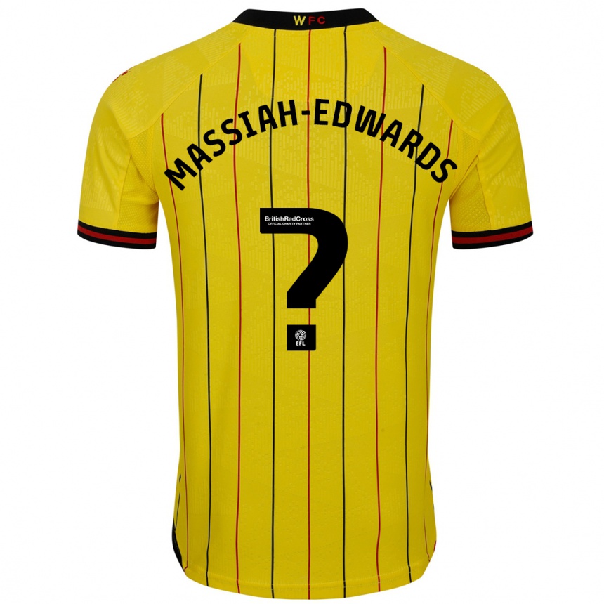 Kids Football Zavier Massiah-Edwards #0 Yellow Black Home Jersey 2024/25 T-Shirt Canada