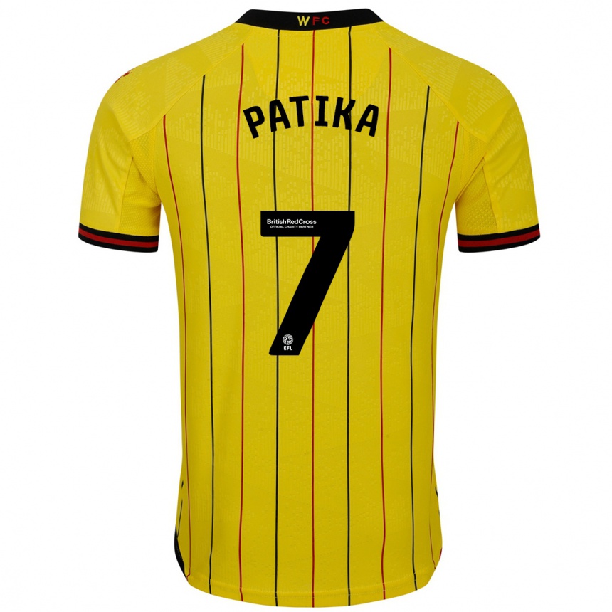 Kids Football Glebs Patika #7 Yellow Black Home Jersey 2024/25 T-Shirt Canada