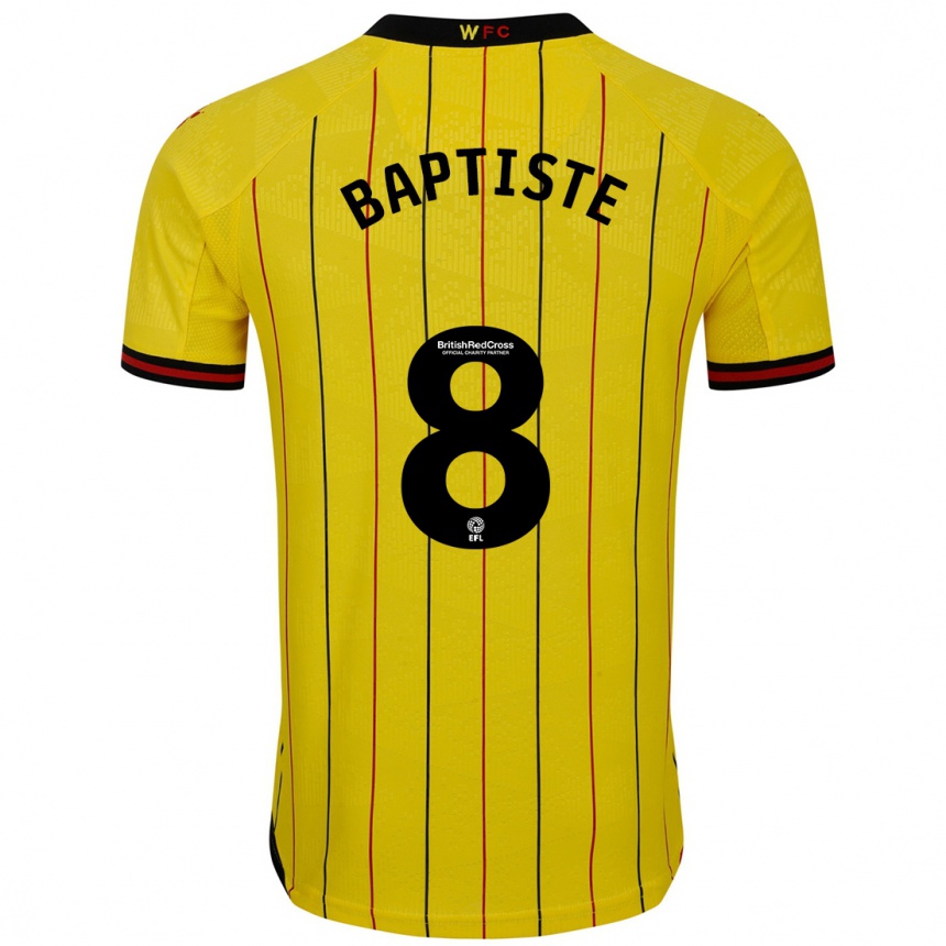 Kids Football Bianca Baptiste #8 Yellow Black Home Jersey 2024/25 T-Shirt Canada